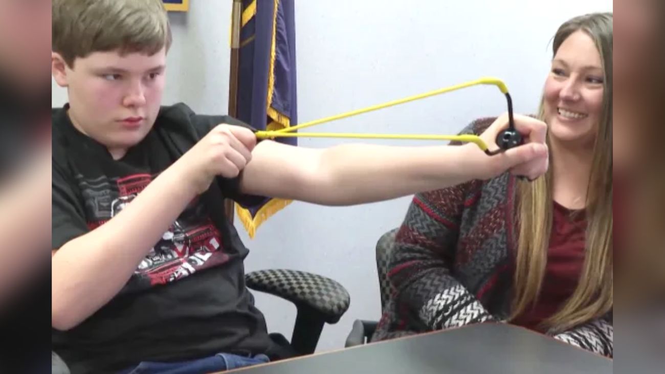 A brave teen boy from Michigan used a slingshot to stop a kidnapping attempt that targeted his 8-year-old sister.